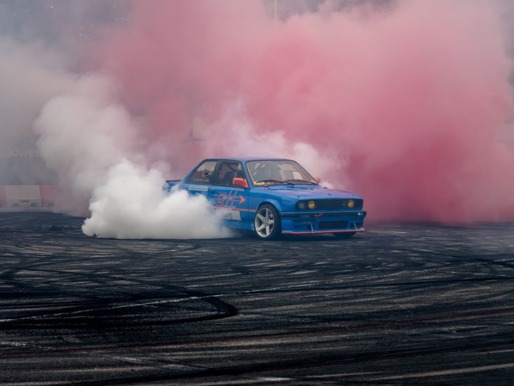 a drifting car